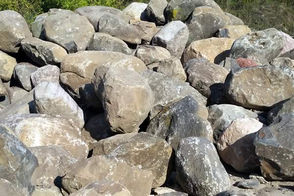 Black Fenceline Landscape Boulders